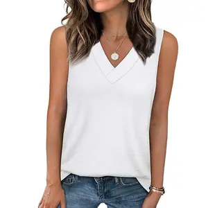 Tank Tops for Women Summer V Neck T Shirts Trendy Sleeveless Basic Tees Fashion Clothing