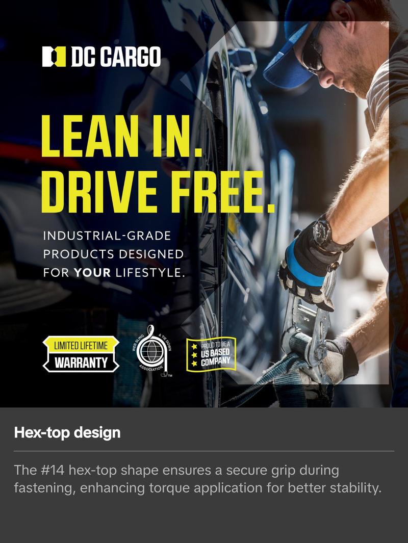 1" E-Track Hex Head Metal Screws With Self-drilling Tips (10 Pack)