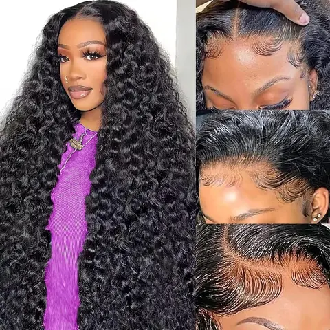 Bling Hair 13x6 Lace Frontal Wig 180% Density Deep Wave Wig Human Hair 13x4 HD Transparent Pre Plucked Deep Wave Virgin Human Hair Wigs sohochic