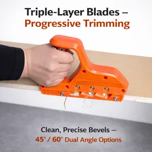 Drywall Corner Chamfer Tool – 45° & 60° Dual Angle Blade Kit with 20 Replaceable Blades for Smooth Edge Trimming DIY Walls
