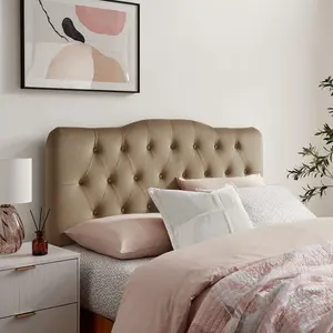 Annabel Stain-Resistant Performance Velvet King Headboard in Taupe