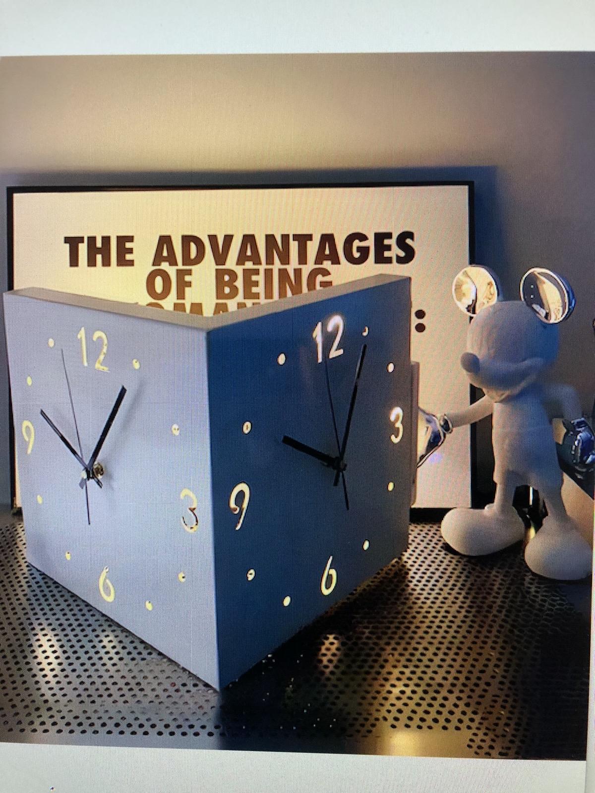 EP light motion sensor backlit corner clock wall clock wall clock iron metal clock creative gifts wall dec