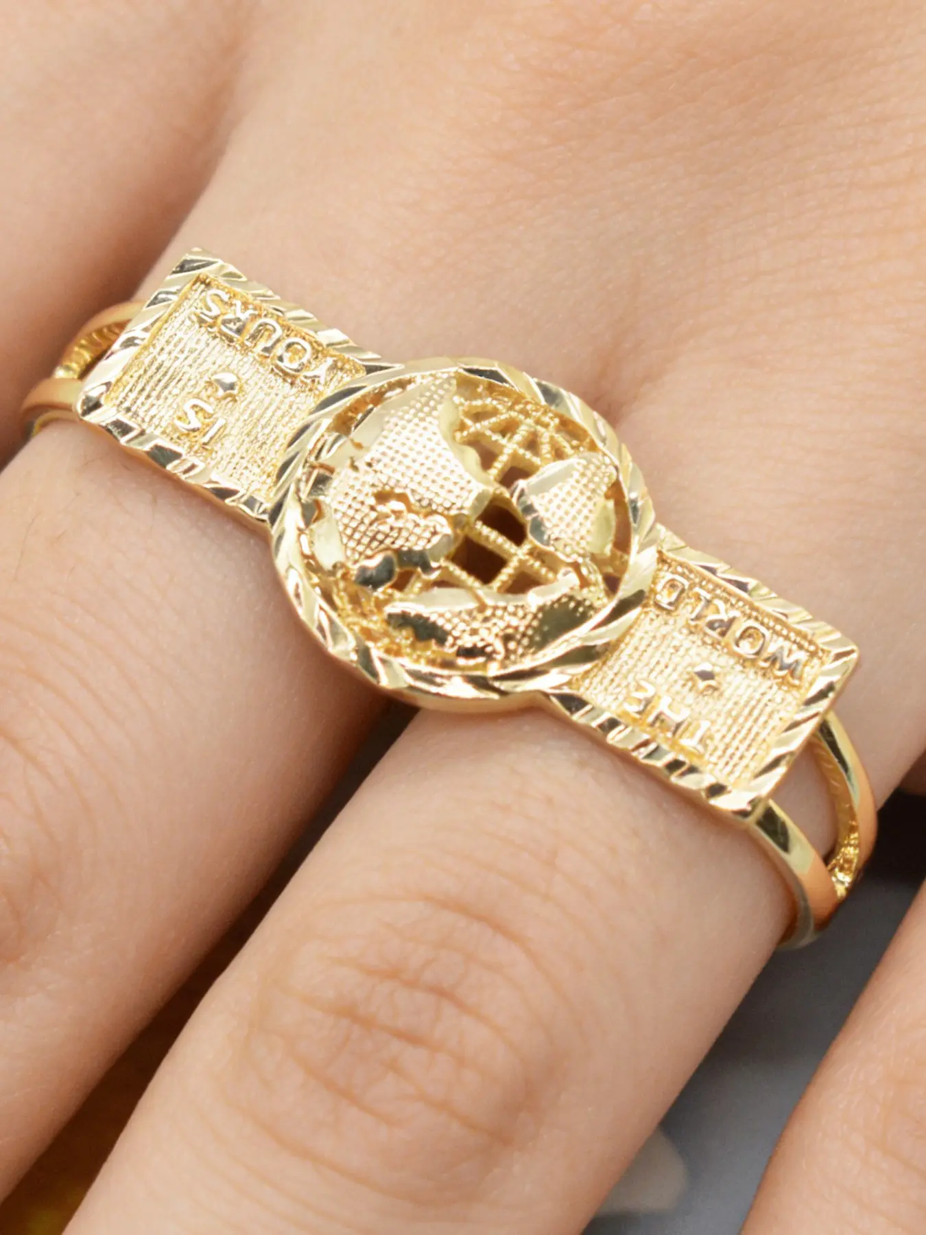 Fashion Geometric Hollow Carved Map Vintage Interlocking Couple Rings, Interlocked Stackable Rings, Statement Multi Ring, Unisex Daily Wear Jewelry, Perfect for Parties, Stackable Finger Rings, Geometric Design Ring