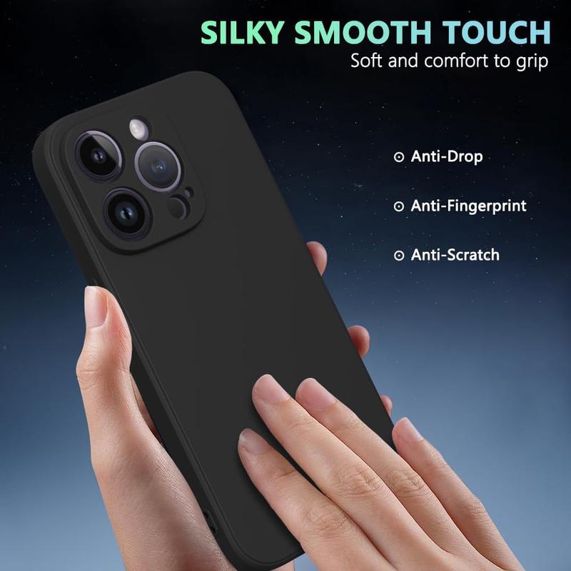 for iPhone17 16 15 14 13 12 11 Pro Max 14 15 16Plus 13 Series Shockproof Straight Edge Solid Color Simple TPU Protection Soft Shell