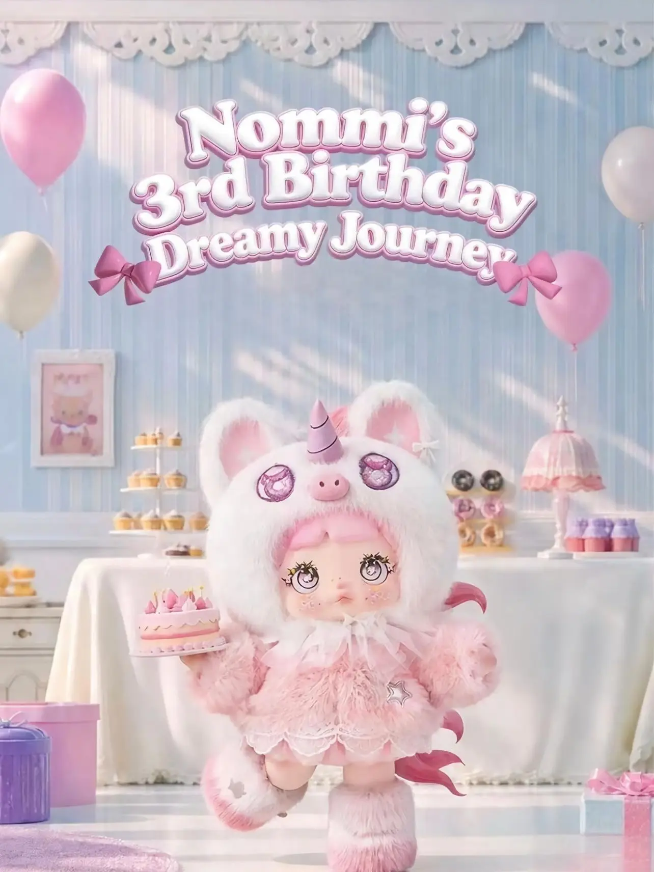 Nommi Wish Collector 400% 3rd Anniversary Limited Edition Plush Doll with Hanging Card