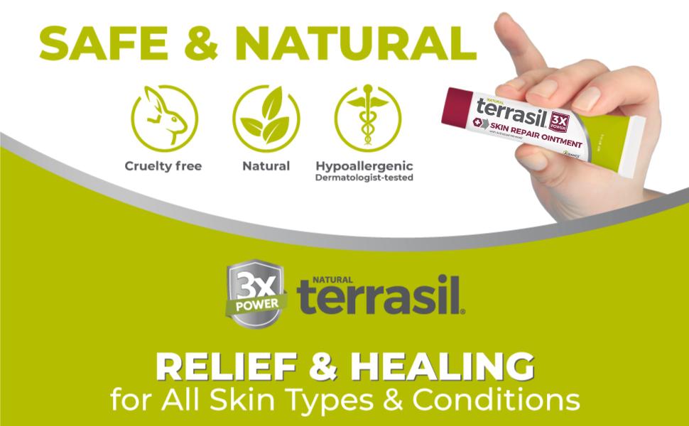 Terrasil Skin Repair Ointment | For All Skin Types | Ulcers, Sores, Boils, Pitted Keratolysis | Angular Cheilitis | Skin Barrier Protection with Activated Minerals | Dermatologist Tested Hypoallergenic | Skin Repair for Men and for Women | Hypoallergenic