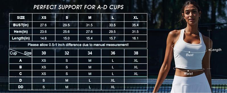 PINSPARK Sports Bra Longline Racerback Tank Tops for Women Padded Workout Yoga Top OutdoorFun