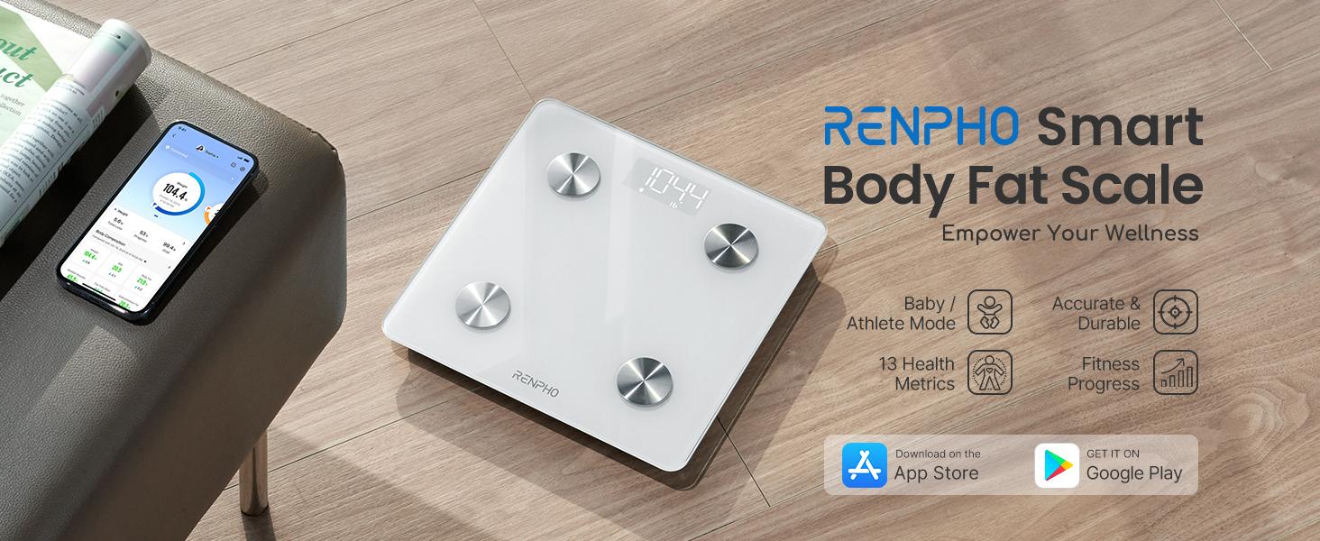 [Livestream Exclusive] RENPHO Elis 1 Smart Weight Scale, Body Composition Analysis with App Sync and Bluetooth Body Fat Monitor Gym Gifts Spring Glow Up