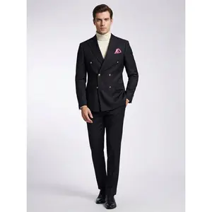 Black Double Breasted Slim Fit Suit