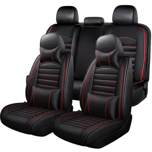 Car Seat Covers Full Set, Leather Vehicle Cushion Covers, Universal Fit for Most Car Sedan SUV Pickup Truck, Fit for Acura Honda Civic Accord CRV Mazda Hyundai Toyota Tacoma Nissan Altima Sentra Xterra Frontier Ford