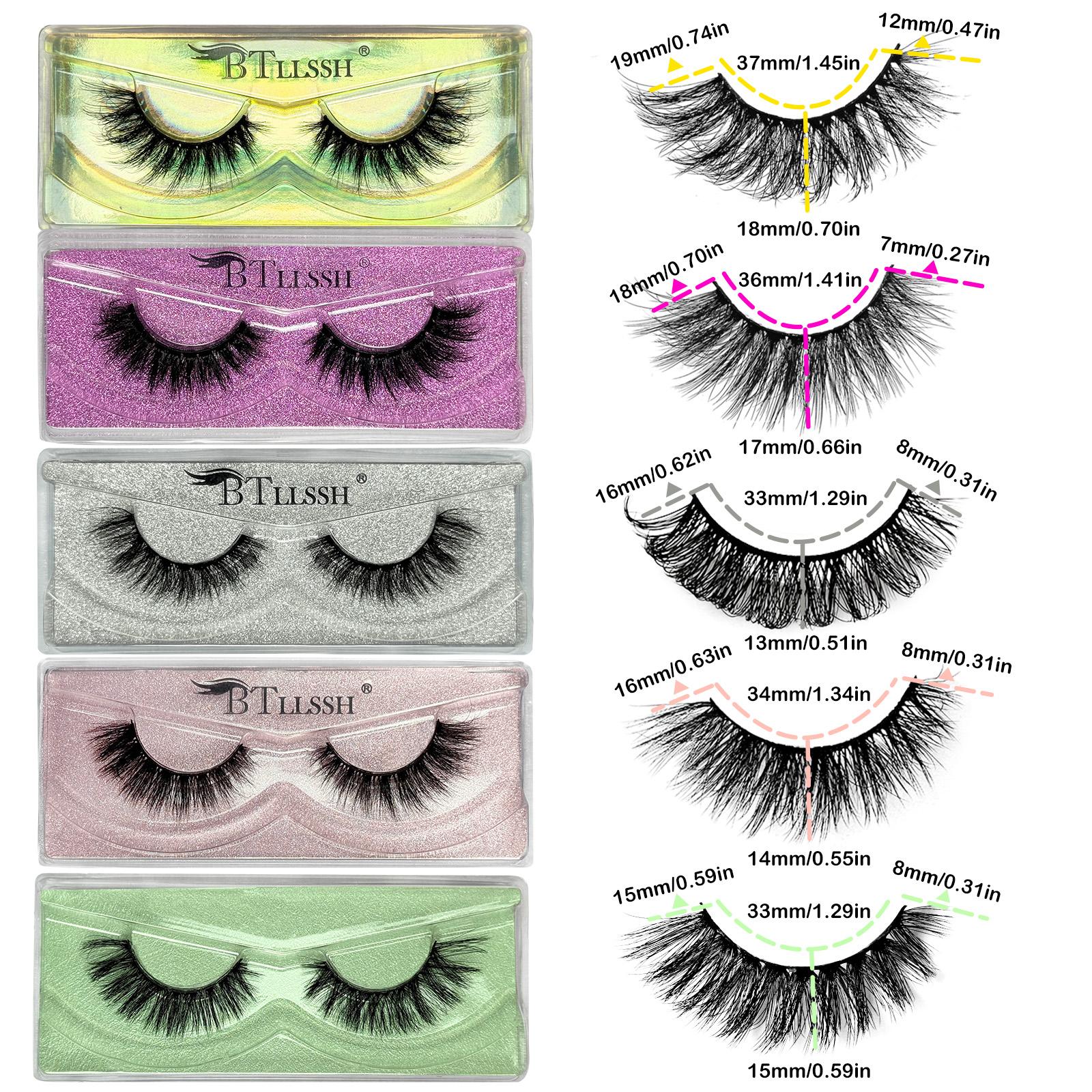 NO.15 BTllssh 58 Pairs Lashes Live stream exclusive Bulk Wholesale Fake Eyelashes 3D Lashes Pack Natural Cosmetic Makeup for Enhanced Look