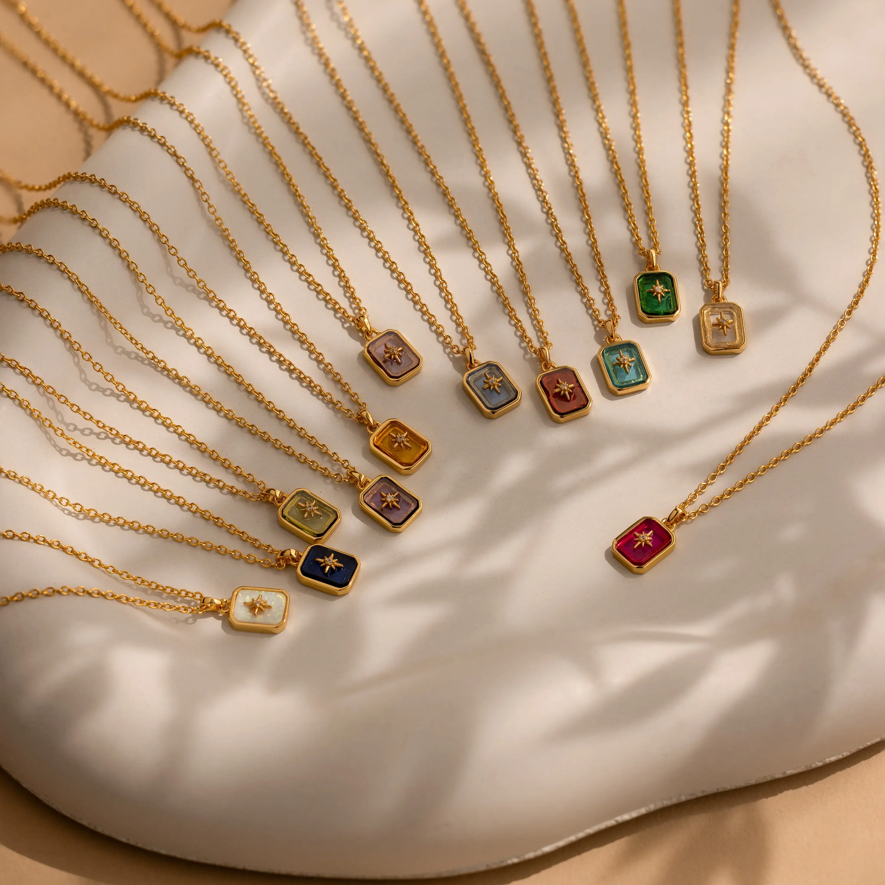 North Star Birthstone Necklace by Caitlyn Minimalist - Celestial Pendant Necklace with Custom Gemstone - Personalized Jewelry - Birthday Gift for Her