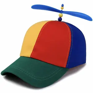 Unisex Rainbow Color Helicopter Propeller Cap Hat School Boy Fancy Dress Cap stylish hat Fun Design Unique Accessory