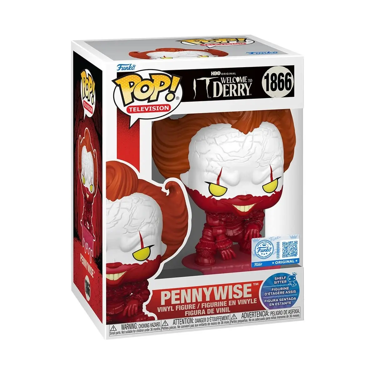 Funko It: Welcome to Derry Pennywise Bloody Shelf Sitter Vinyl Figure #1866 - New Entertainment Earth Exclusive Movie Icon Collectible for Fans