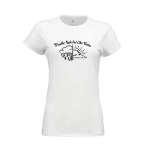 Gildan G640L Ladies' Softstyle Fitted T-Shirt Trouble Nuh Set Like Rain Short Sleeve Medium Length Summer Cotton Tee