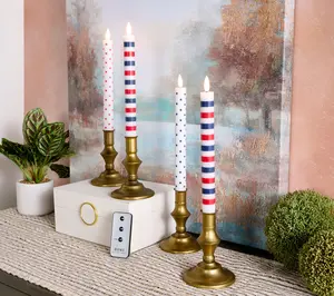 Home Reflections S/4 Stars & Strips Flameless Taper Candles
