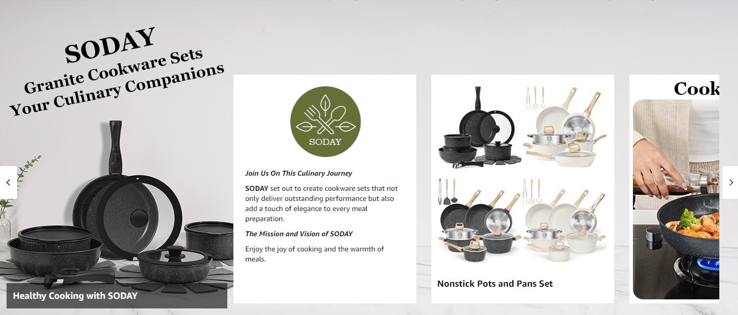 SODAY 15pcs Pots and Pans Set Non Stick, Cookware Sets with Detachable Handle, Nonstick RV Kitchen Cooking Set Removable Handles, Oven Safe,Stackable, Frying, Kitchenware,stock up on specials,Valentines Day gifts