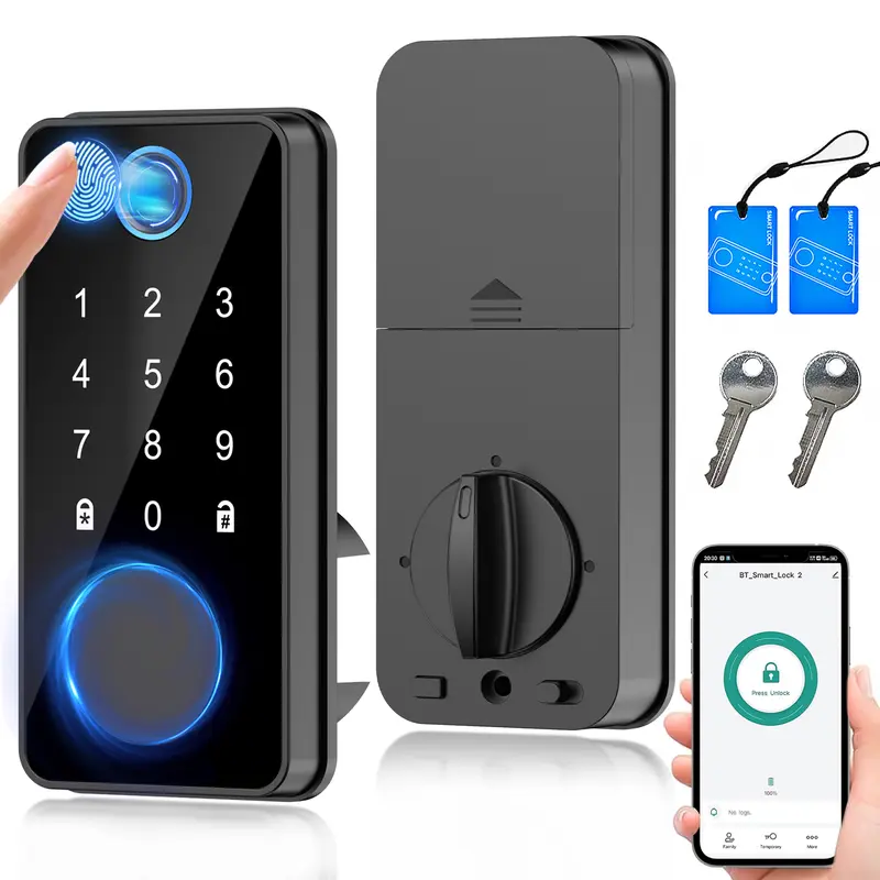 Smart Door Lock (Five Multi-Functional Features) An electronic fingerprint access control system suitable for home/office/hotel settings, featuring anti-peeping design. Suitable for most scenarios, also makes a great gift.