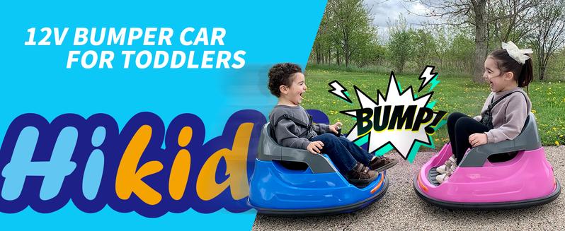 Hikiddo 6V Bumper Car for Kids, Ride on Toys Bumper Car for Toddlers with Remote & Music