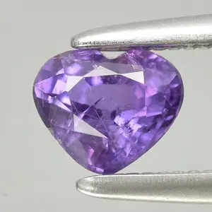 0.51ct ETW Purple Sapphire Gemstone - Unheated - Heart Cut