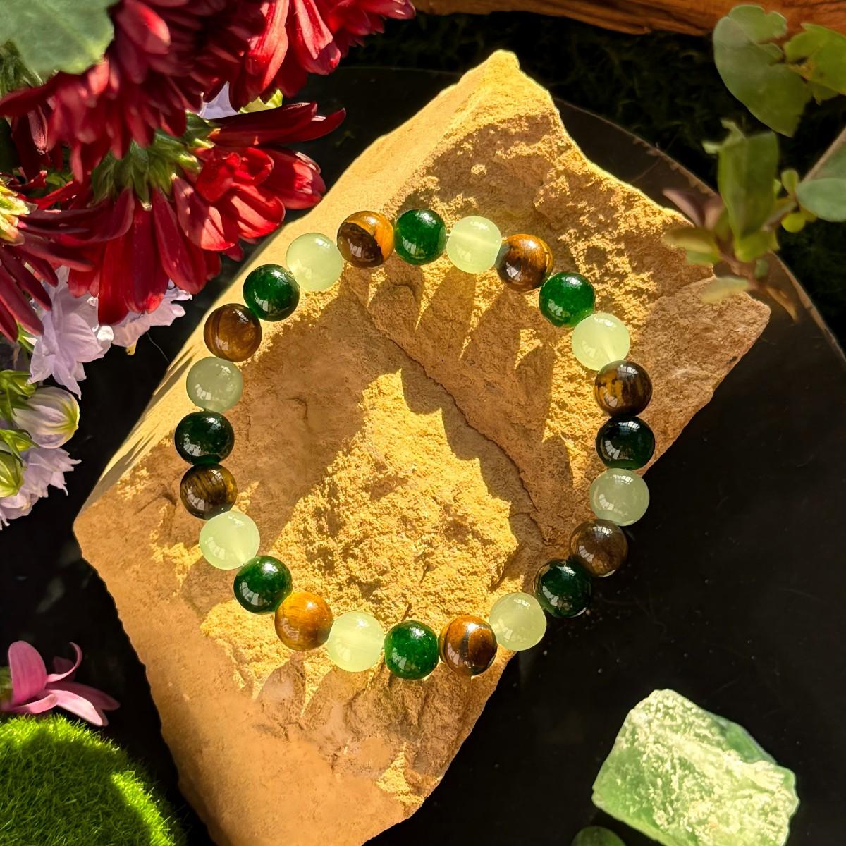 Money Bracelet With Green Aventurine Stone Tiger Eye Stone - Lucky Bracelet - Attracting Wealth, Abundance, And Prosperity SpringStatements