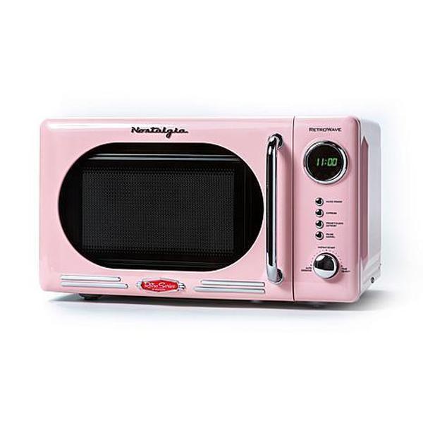 Nostalgia NRMO7PK6A Retro 0.7 CuFt 700-Watt Countertop Microwave, Pink