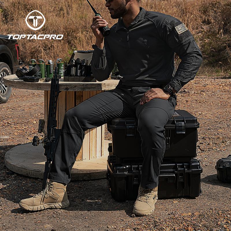 TOPTACPRO Men’s Tactica EDC Cargo Pant Waterproof Elastic Fabric Ripstop Versatile Outdoor Sweatpantsmen 8201 SpringStatements