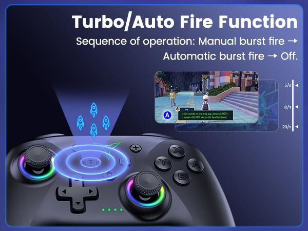 Switch 2 Pro Controller, 1000mAh Battery, Wireless Bluetooth Controller with Hall Effect Joysticks & Triggers, for Switch2/Switch/Switch OLED/Switch Lite, with 7 Light Modes/Paddle/Turbo/Motion/Charging Dock