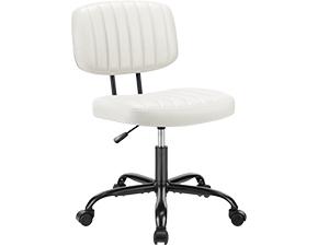 Armless Office Chair, Home Office Low Back Dresser Lumbar Support, Height Adjustable 360° Swivel Computer Chair, Armless, Suitable for Narrow Spaces