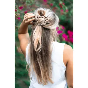 TELETIES - Large Flat Square Clip - Blonde Tortoise