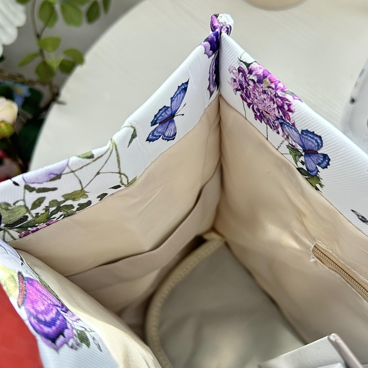 Butterfly Print Computer Handbag Large Capacity Multi-Pocket Women's Crossbody Bag Waterproof College Style Work Travel Daily Bag Durable & Practical new style fashionable shoulder bag