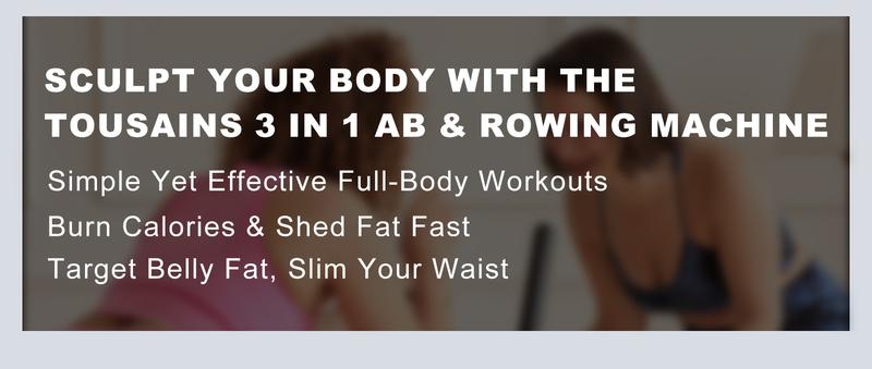 【February Deal】Tousains 3-in-1 Abmachine & Rowing Machine with Adjustable Height, Resistance Levels & LCD Display - Foldable, Stable Steel Frame, Core-Focused Moves & Functional Resistance Exercises