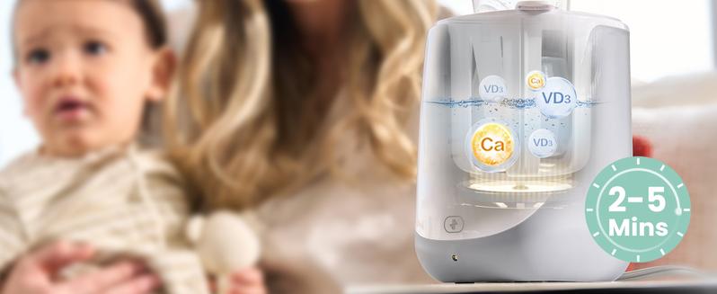 GROWNSY Nutri Bottle Warmer with Innovative Auto-Lift Feature, 10-in-1 Fast Baby Bottle Warmer with Night Light, Retain Nutrients Milk Warmer for Breastmilk&Formula