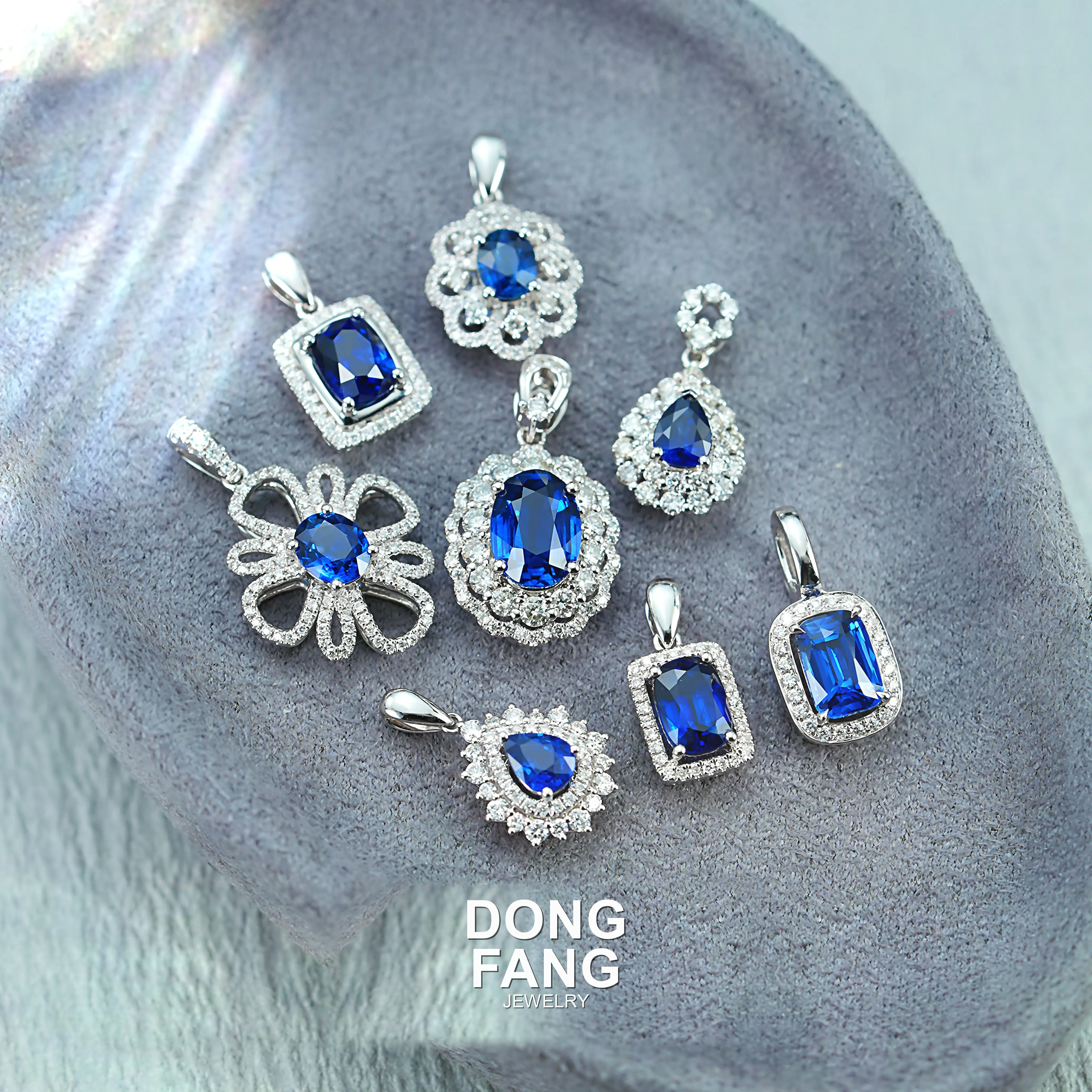 DONG FANG JEWELRY Natural Sapphire Gemstone Earrings Collection