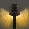Luminous Angel Wings Guitar Hanger,LED Guitar Wall Mount Stand, Wooden Acrylic Guitar Holder Shelf, Wall Mount for Acoustic Electric Bass Ukulele, Room Decor, Gift for Music Lovers, Birthday Christmas Gift Lighting
