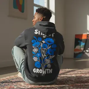 Men's Graphic Hoodie, Cute & Durable Print, Regular Fit, Easy Care, "spring vibes"-Style 92