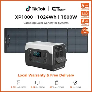 [SpringGlowUp][Camping Essentials 2026/Camping Gear] CTOLITY XP10001600W Portable Power Station SPC200 200W Solar Panel 1024Wh Lifepo4 Battery Off-grid living Solar Generator RVLife Large Powerbank Backup for Home Road Trip Essentials
