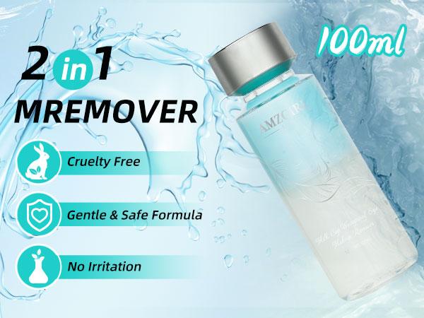 AMZGIRL 2in1 Eye Makeup Remover Water&Oil Cosmetic Lash Remover