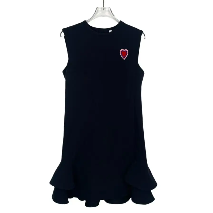 RDLT - Louis Vuitton Black Heart Logo Wool-Silk Sleeveless Dress Size XXS