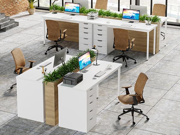 Tribesigns Modern Simple Computer Desk, 47 Inches PC Desk with 5 Reversible Drawers, Rustic Brown Study Writing Table Workstation for Home Office Small Spaces (White)