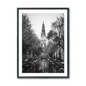 Black and White Amsterdam Canal