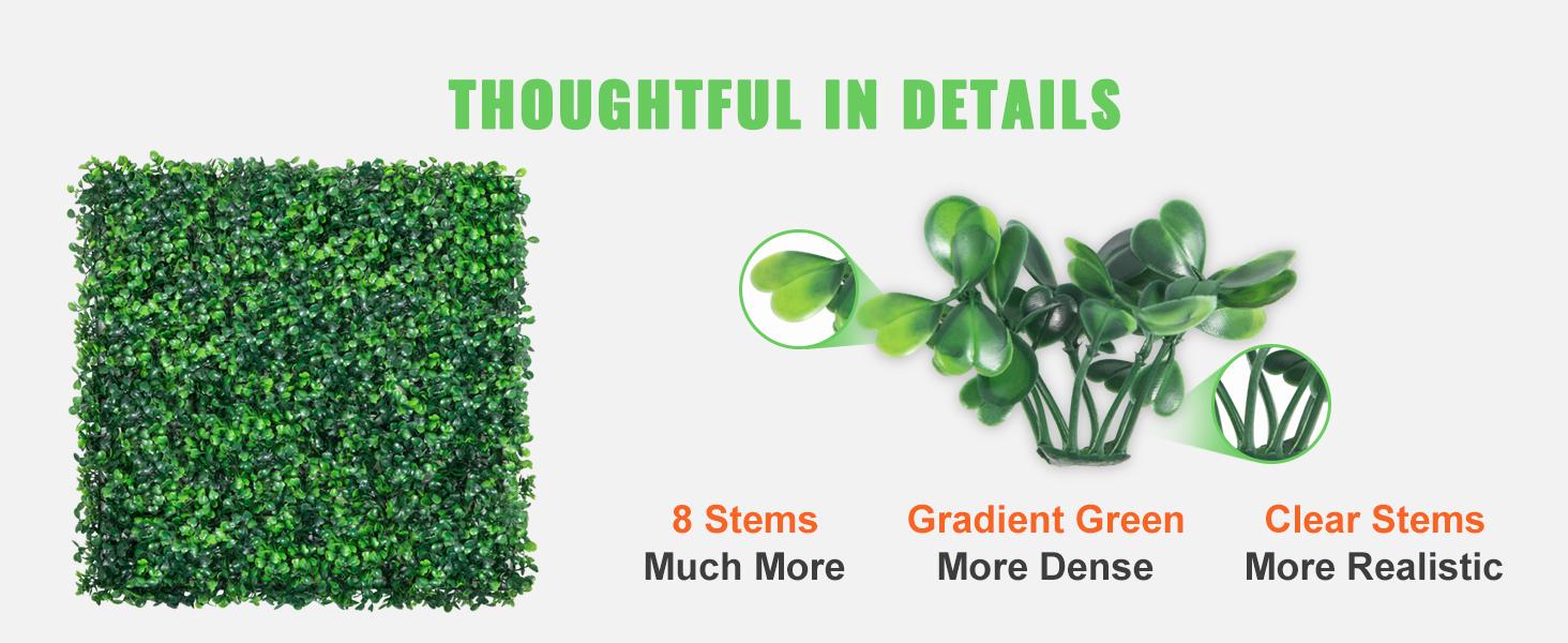 【Summerfinds】VEVOR Artificial Boxwood Panels 24 PCS 20"x20" Boxwood Hedge Wall Panels for Decoration of Outdoor IndoorGardenFence & Backyard Decorating Home GoodsRoom DecorHome Accessories, House Decor, Entryway Decor,campingessentials,outdoorfurniture, W