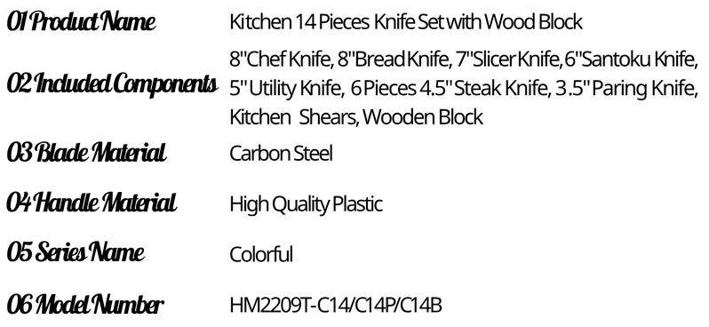 14 Pieces Blue Kitchen Knife Block Set , Anti-Rust Color Titanium Coated Carbon Steel, 12 Knives with Kitchen Shears and Block, Dishwasher Safe,TikTokShopBlackFriday