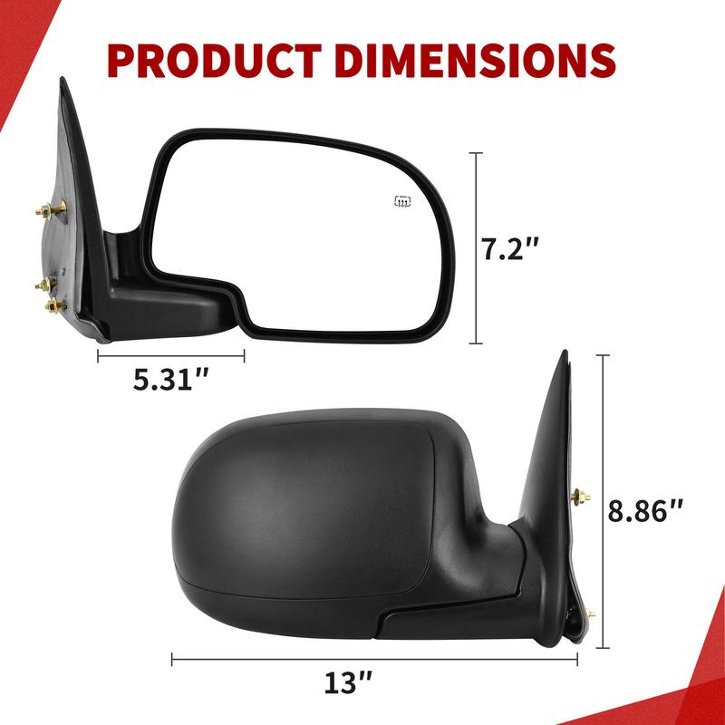 【Springtok】YITAMOTOR Right Passenger Side Tow Mirror with Electric Heated and Power-Adjustable Glass, Compatible with 2003-2006 Chevy Silverado Suburban Avalanche Tahoe GMC Sierra Yukon Left/Right 【Springtok】YITAMOTOR Right Passenger Side Tow Mirror with Electric Heated and Power-Adjustable Glass, Compatible with 2003-2006 Chevy Silverado Suburban Avalanche Tahoe GMC Sierra Yukon Left/Right