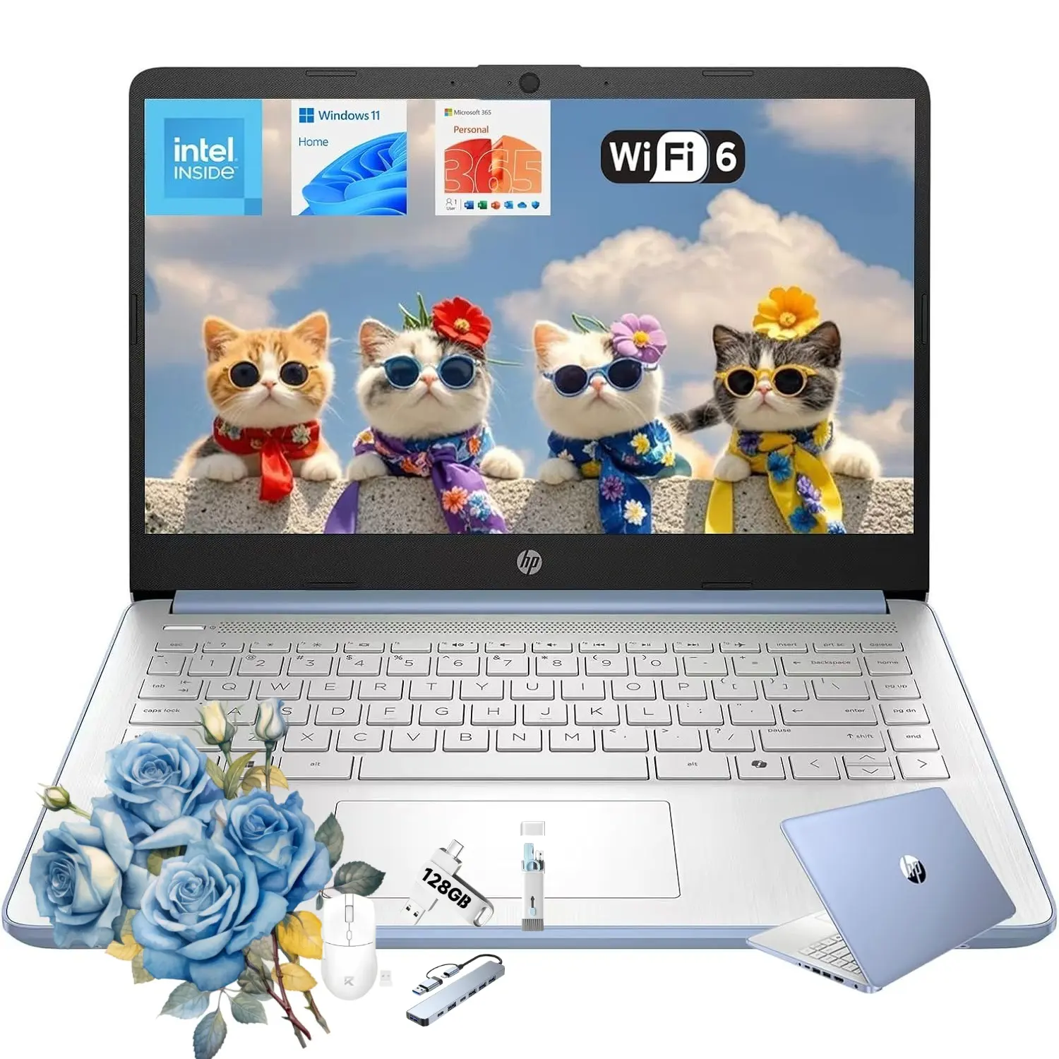 HP 2025 14 Inch Small Laptop for Student Business, Intel N150 CPU