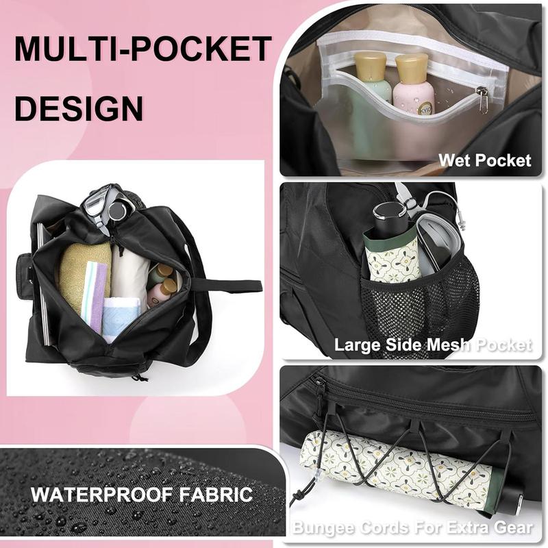 Gym Casual Sports Bag, Lightweight Duffel with Shoe Compartment, Weekender with Wet Pocket, Organizer Storage Workout Yoga Tote