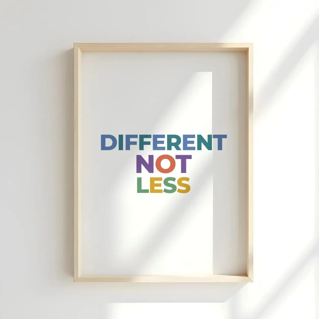 Different Not Less Print | Autism Acceptance Wall Art | Therapy Office Art | Neurodiversity Classroom Poster | Special Ed Teacher Gift