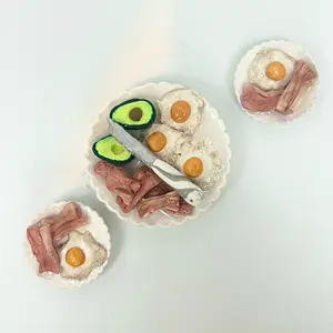 Breakfast Platter 2 Plates Miniature Handmade