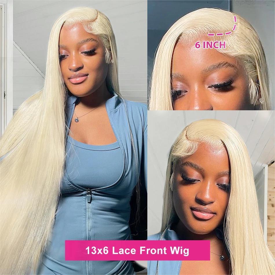 Hot Star 613 Body Wave 13x6 Lace Front Wig Human Hair Straight Blonde HD Transparent Lace Frontal Wig for Women Pre Plucked with Baby Hair 180% Density