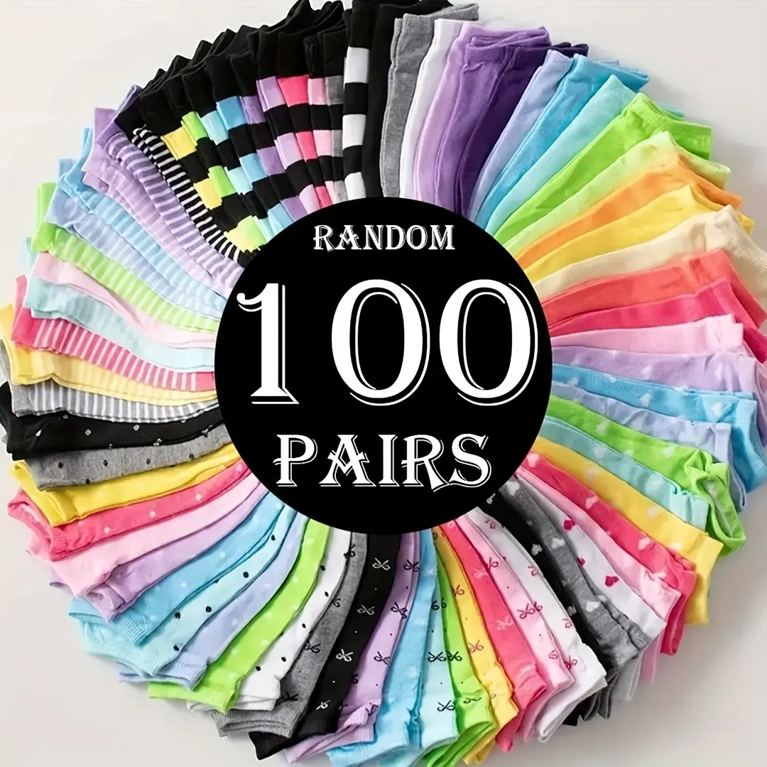 Women's Colorful Low Cut Ankle Socks, Breathable and Comfy Short Socks in 20, 60, and 100-Pair Multi-Packs, Socks For Women